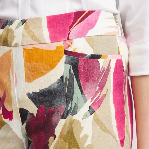 Chico’s Brigitte™ Abstract Floral Slub Pants - Picture 4 of 12